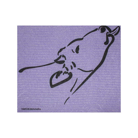 Swedish Dishcloth Cow Silhouette on Purple