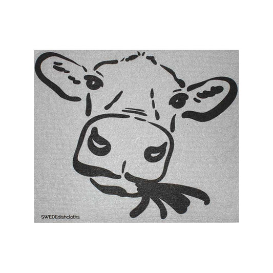 Swedish Dishcloth Cow Silhouette on Gray